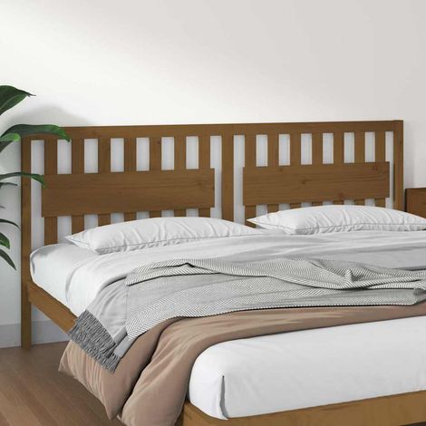 vidaXL Cabecero de cama madera maciza de pino marrón miel 205x4x100 cm (1/5)
