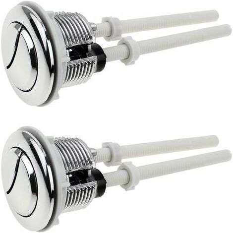 2 Stück Zweimengen-Spültabschaltknöpfe 38 mm Standard verchromt silberfarbene Toilettenspülkastenknöpfe (1/4)