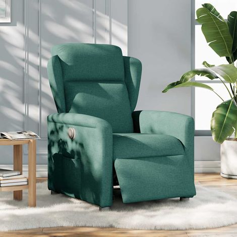 Maison Exclusive - Sillón reclinable eléctrico tela verde oscuro (1/5)