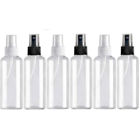 6 Stück 100 ml Sprühflasche, leere Reiseflasche aus Kunststoff, wiederverwendbar, transparenter Taschenzerstäuber, Sprühflaschen, Sprüh-Kosmetik-Unterflaschen (1/5)