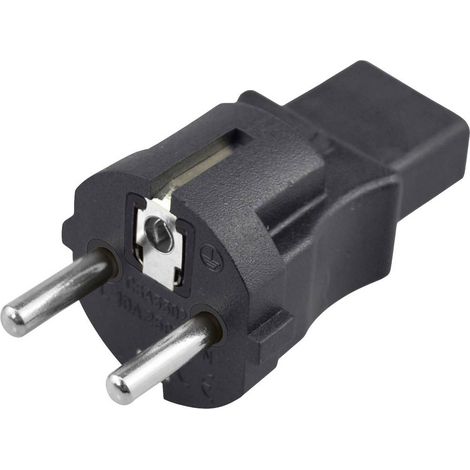 TRU COMPONENTS Adattatore Spina schuko - Presa IEC C13 Tot poli: 2 + PE Nero 1 pz. (1/4)