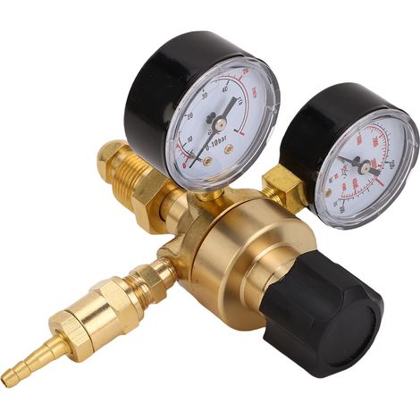 Régulateur de pression gaz argon CO2 laiton CGA580 entrée 5/8-18unf sortie avec détendeur et tuyau 2m pour soudage MIG TIG 0-315BAR 0-10BAR (1/5)