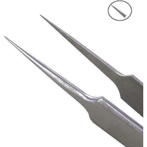 Pince à épiler professionnelle en acier inoxydable de 16,5 cm à pointe ultra-fine pour le désherbage, l'extraction d'échardes, la réparation de téléphones portables, la micro-soudure, le bricolage et 