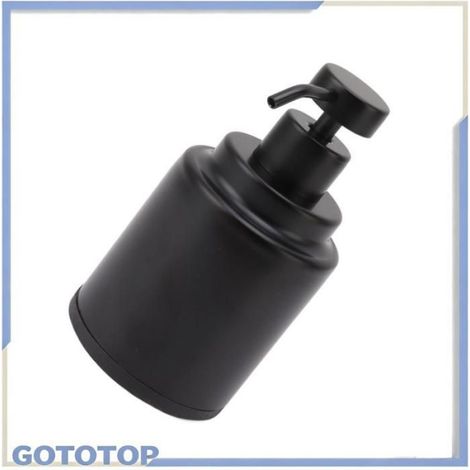pompe liquide en acier inoxydable Distributeur de savon en acier inoxydable, pompe à liquide linge savon Noir Rond 340ml (1/4)