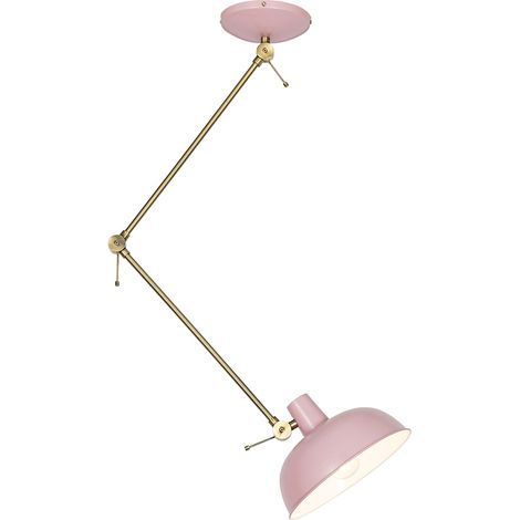 Retro Deckenleuchte rosa mit Bronze - Milou