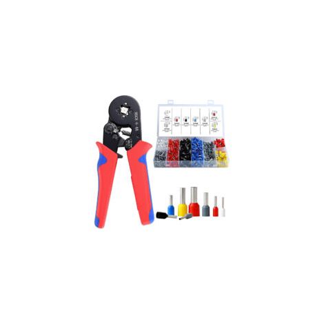 Pince à sertir autoréglable – Sertissage 0,25 à 10 mm² – 1250 cosses isolées et non isolées – Conception ergonomique avec molette de réglage