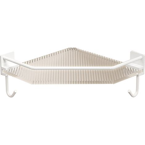 Estante esquinero para ducha – organizador de ducha – jabonera esquinera sin taladrar – 32 x 23 x 4,8 cm, blanco – estante de baño acrílico impermeable para gel de ducha y champú (1/5)