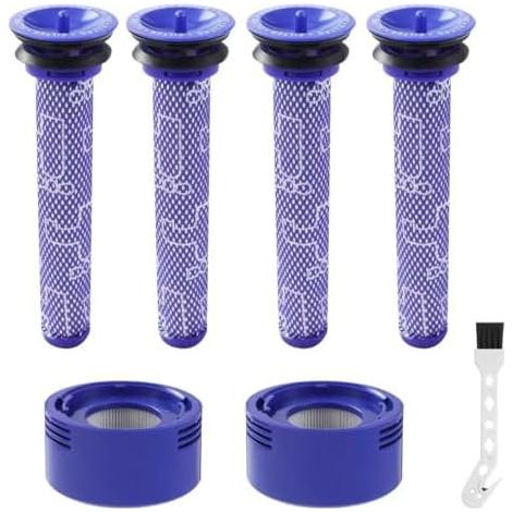 Filtre pour Dyson V8, filtres de Rechange aspirateur pour Dy-son V7, V8 Animal Absolute Motorhead, 2 post-filtres HEPA et 2 pré-filtres, 1 Outil de Nettoyage（V7V8） (1/5)