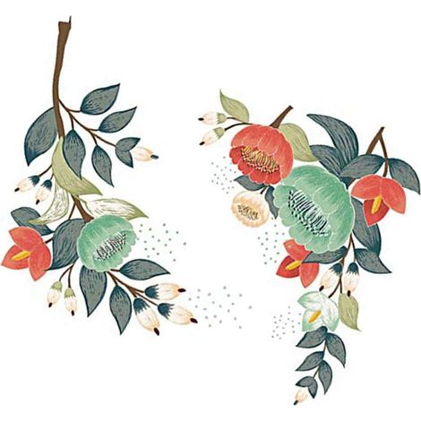 Abnehmbarer Wandaufkleber für Badezimmer und Toilette, Blumenmuster
