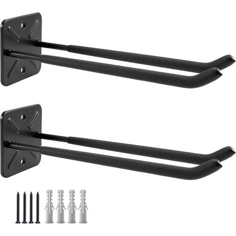 Ganchos para garaje, perchero de pared, organizador para cobertizo, organizador de herramientas resistente, perchas, ganchos para herramientas de jardín, neumáticos de coche, 31,5 cm (2 piezas) (1/5)
