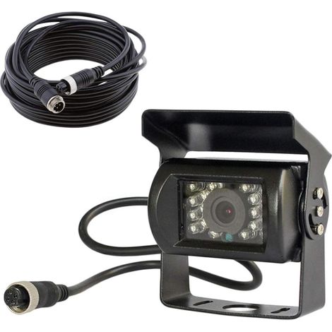 Caméra recul 12V-24V 18 IR LED vision nocturne étanche câble 15m (1/5)