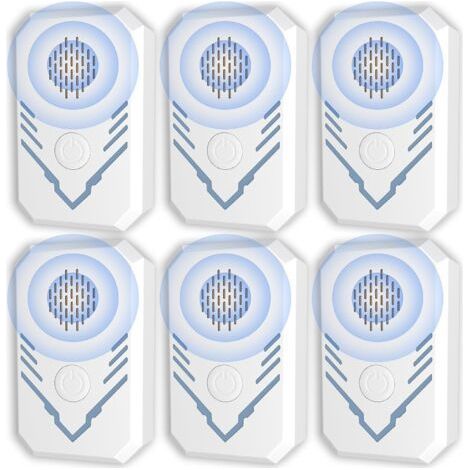Ultrason pour Souris et Rats 6 Pièces, Anti Moustique Ultrason, Repulsif Ultrason, Appareil Ultrason pour Nuisible, Antiparasitaire Répulsif pour Moustiques 8.5x5.5x4.5cm (1/5)