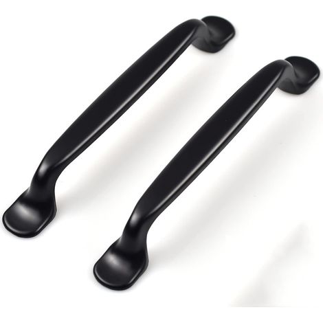 12 tiradores negros para cocina, muebles, armarios y cajones con tornillos, ideales para dormitorio, baño y armarios (96 mm)