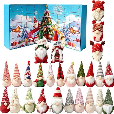 Christmas Advent Calendar with Gnome Figurines Countdown,D (1/5)