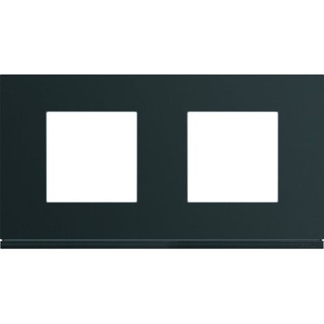 Hager – Plaque de finition Gallery 2 postes horizontale 88mm x 163mm – Finition noire – Pour intérieur uniquement