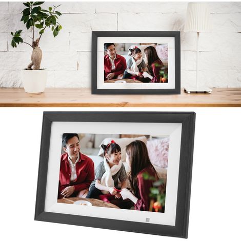 Digitaler Bilderrahmen aus Holz in Wolkenform (10,1 Zoll), WLAN-fähiges, intelligentes elektronisches Fotoalbum, europäischer Standard 100–240 V (1/5)
