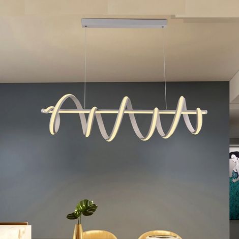 Lampadario a sospensione con luci a led da soffitto stile moderno twister 4800 lumen 60w luce calda 3000K (1/4)