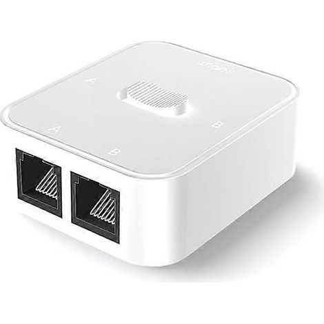 Switch sélecteur 2 ports RJ45 LAN CAT6, commutateur réseau Ethernet bidirectionnel, boîtier compact pour connexion internet filaire, partage de câble rapide et stable. (1/5)