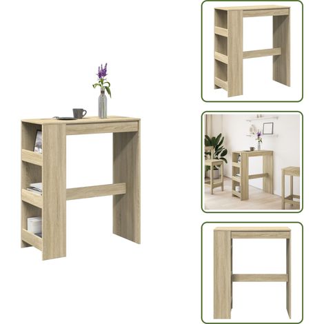 vidaXL Bartisch mit Regal Sonoma-Eiche 90x40x103,5 cm Holzwerkstoff (1/5)