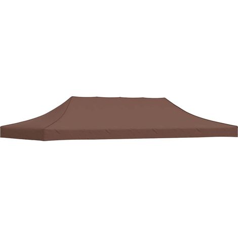 Toit de tente de réception-Toit de remplacement 6x3 m Marron 270 g/m² (1/5)