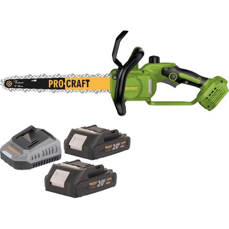 Motosierra a batería Procraft PKA33-BB 20 V 304 mm sin escobillas + 2 baterías de 2,0 Ah + cargador