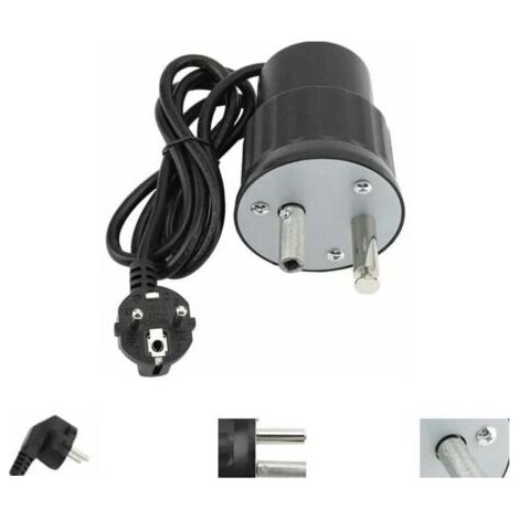 BUNTHAUS Moteur de barbecue lectrique, kit de barbecue de camping en aluminium, charge nominale de 0 24 kg, accessoires pour barbecue d\\'extrieur (noir, prise UE (1/4)