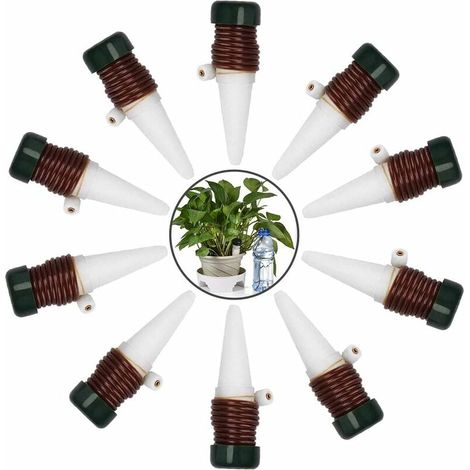 Piquets D'arrosage Automatique des pPantes Outil D'arrosage Automatique en Céramique Usine de soi Arrosage Irrigation Goutte à Goutte Jardinage 10 PCS pour Plante Extérieure et Intérieure (1/5)