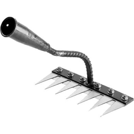 Outils de jardinage pour le désherbage et la tonte - Râteau en métal durable, 7 dents (1/5)