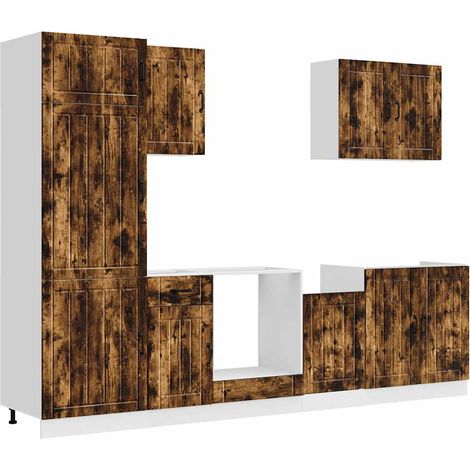 Maison Exclusive - 7dílná sada kuchyňských skříněk "Lucca" kouřový dub kompozit (1/5)