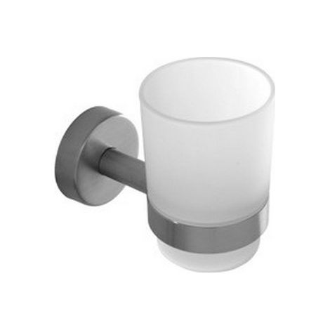 Portabicchiere vetro e acciaio inox satinato installazione a parete  MIRA-S kamalu