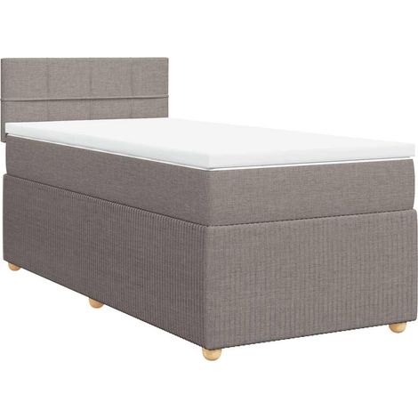 Maison Exclusive - Cama box spring con colchón tela gris taupe 80 (1/5)