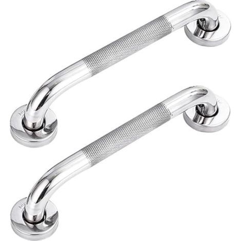 Set di 2 maniglioni di sicurezza in acciaio inox 304 con impugnatura antiscivolo per vasca da bagno, WC, bagno e ringhiera delle scale, prodotti CSPARCV. (1/3)