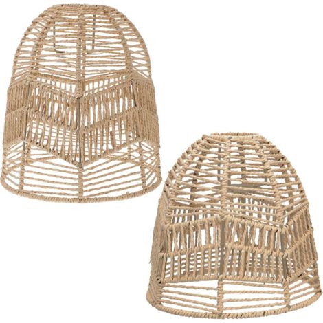 2 abat-jour de style chinois pour plafonnier, en papier et corde métallique, design simple, (1/5)