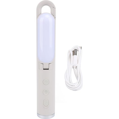 Lanterne de camping pliable, lampe torche rechargeable USB, lampe de tente multifonction avec crochet pour les pannes de courant, usage intérieur et extérieur, blanche (1/5)