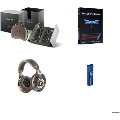 Cuffie hi-fi Focal Clear MG con DAC Audioquest Dragonfly Cobalt
