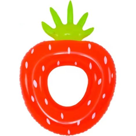 TrAdE Shop Traesio - Salvagente Ciambella Gonfiabile Anello Forma Di Fragola 76x101cm Mare Piscina 016099 - (1/5)