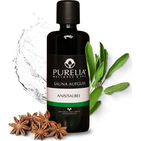 PURELIA Saunaaufguss Konzentrat Anis-Salbei 100 ml natürlicher Sauna-aufguss - reine ätherische Öle (1/5)