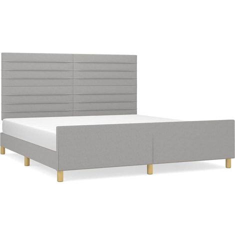Maison Exclusive - Cadre de lit sans matelas gris clair 180x200 cm tissu (1/5)