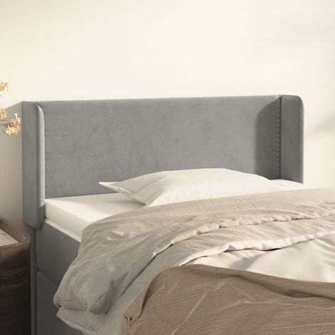 Cabecero de terciopelo gris claro 83x16x78/88 cm vidaXL (1/5)