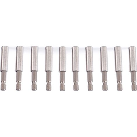 Lot de 10 rallonges de tournevis avec porte-embouts de perçage hexagonaux 1/4" pour outils électriques (1/5)