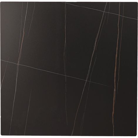 Piano per tavolo quadrato in pietra effetto marmo Nero 80x80 cm (1/3)