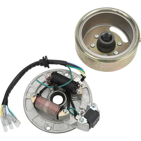 Magnéto Stator Volant Rotor Kit Cuivre Aluminium 90cc 110cc 125cc 140cc Démarreur au Pied Moteur PIT PRO Cross (1/5)