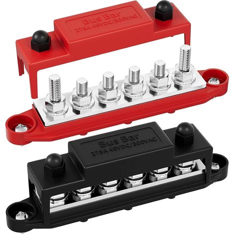Stromverteilerblock, 275-A-Sammelschienenklemmenblock, 12-V-Sammelschiene, 6 x M8-Stromverteilerblock für Automotive-Sound, Car-Audio-Stromverteiler (1/5)