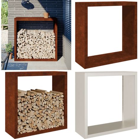 VidaXL Étagère à bois 100x40x100 cm acier résistant aux intempéries (1/5)