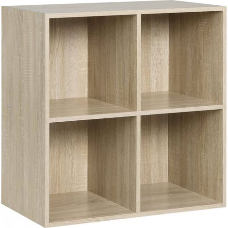 WOLTU Bücherregal Bücherschrank aus MDF Eiche 60x30x60cm