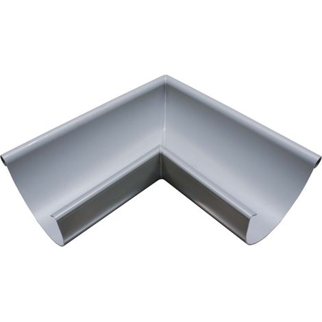 INEFA Rinnenwinkel 90 Grad halbrund Außenwinkel , PVC Wulst außen, Verbindungsstück Dachrinnenzubehör, Made in Germany - NW180 / 180mm Grau Wulst außen