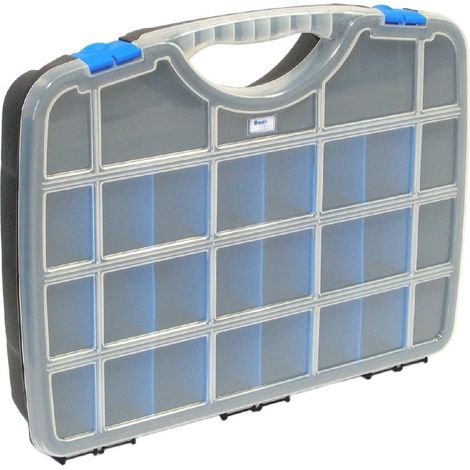 1 Casier à séparateurs amovibles, Polypropylène, Couvercle transparent, Base noire, Rangement outil (1/5)