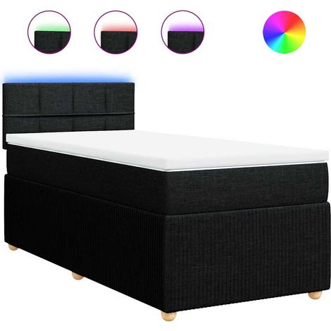 Maison Exclusive - Giroletto a Molle con Materasso Nero 100x200 cm in Tessuto (1/5)