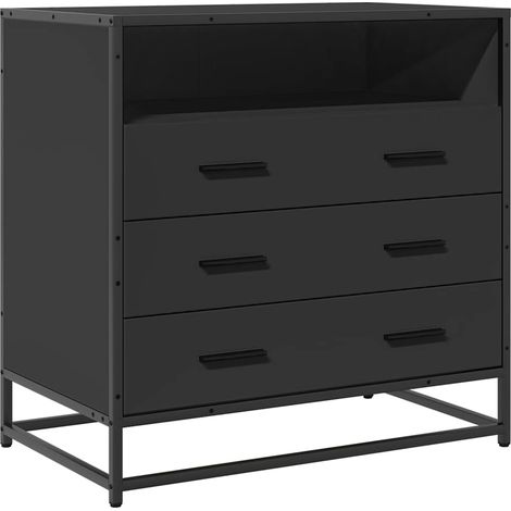 Maison Exclusive - Cajonera de madera contrachapada negro 70x41x7