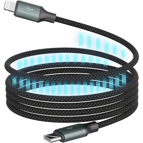 ANSMANN Câble de recharge Lightning pour iPhone, câble de recharge USB C (1/5)